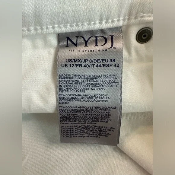 NYDJ Women's Marylin Straight White Crop Jeans- size 8 - Picture 3 of 4